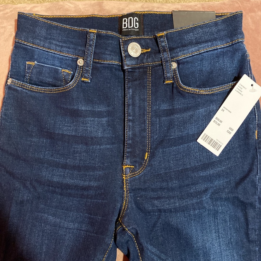 Urban Outfitters Dark Blue High Rise Skinny Jeans